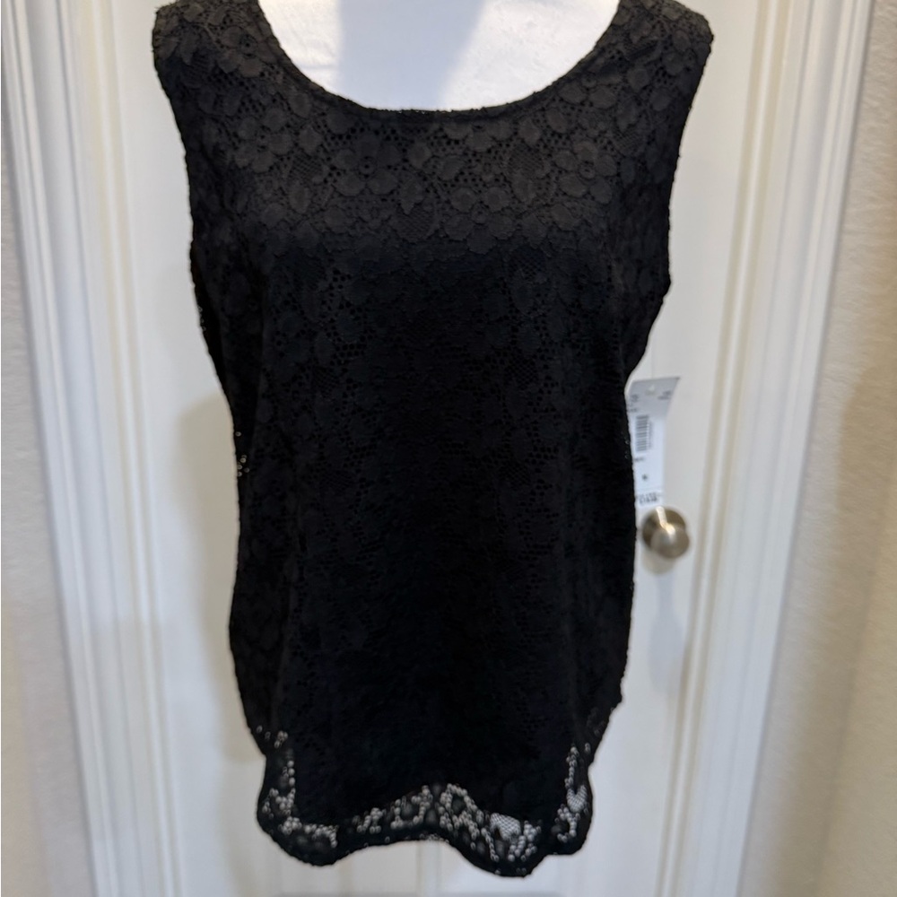 Elegant Black Lace Camisole by N Touch NWT